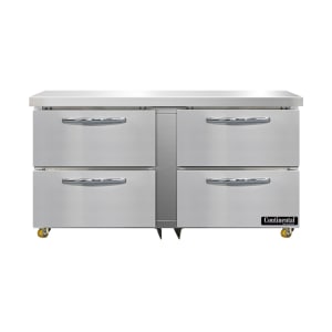 160-SWF60NUD 60" W Undercounter Freezer w/ (2) Sections & (4) Drawers, 115v