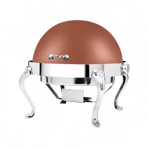 969-3118QACP 8 qt Round Chafer w/ Roll Top Cover, Stainless Steel, Copper