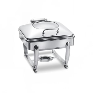 969-3914GS 6 qt Square Induction Chafer w/ Hinged Glass Lid, Stainless Steel