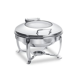 969-3918GS 6 qt Round Induction Chafer w/ Hinged Glass Lid, Stainless Steel