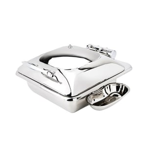 969-3934 6 qt Square Induction Chafer w/ Hinged Lid, Stainless Steel