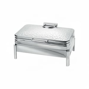 969-3925HS 8 qt Rectangular Induction Chafing Dish w/ Hinged Lid, Stainless Steel, Hammered Finish