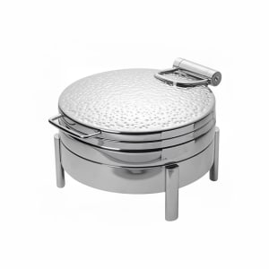 969-3928HS 6 qt Round Induction Chafing Dish w/ Hinged Lid, Stainless Steel, Hammered Finish