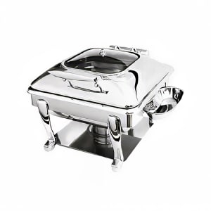 969-3934GS 6 qt Square Induction Chafer w/ Hinged Glass Lid, Stainless Steel