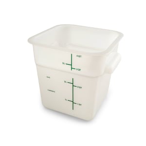 028-11961PE02 4 qt Square Food Storage Container - Polyethylene, White
