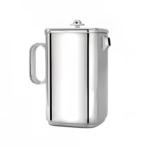 969-7245 46 oz Java Square Coffee/Tea Pot w/ Hinged Lid, Stainless Steel