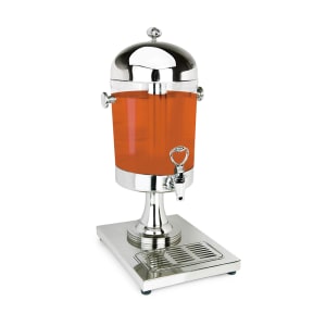 969-7502 2 gal Beverage Dispenser w/ Ice Chamber - Plastic Container, Stainless Base