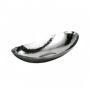 969-9334 Oblong Hammered Bread Tray - 13 1/2" x 7", Stainless, Mirror Finish