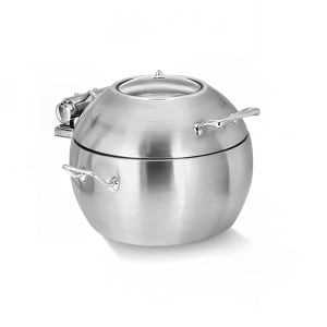 969-39311B 11 qt Round Induction Soup Chafer w/ Hinged Glass Lid, Stainless Steel