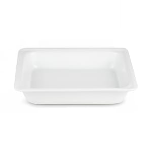 969-PFP117 4 qt Half Size Square Chafer Food Pan, Porcelain, White