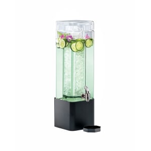 151-11123A13 3 gal Beverage Dispenser w/ Ice Tube - Plastic Container, Black Base