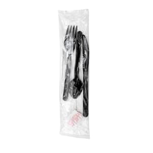 389-638231 Heavy Weight Disposable Cutlery Set - Polypropylene, Black