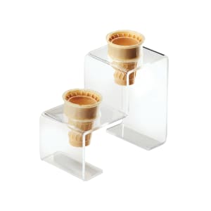 151-36012 2 Section Ice Cream Cone Holder - Acrylic, Clear 