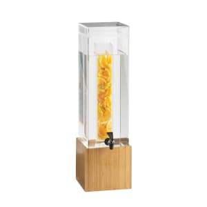 151-15273INF60 3 gal Beverage Dispenser w/ Infuser - Plastic Container, Bamboo Base