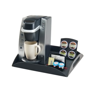 151-35313 Rectangular Hotel Amenity Display Tray - 15 1/4" x 12 1/2", Plastic, Black