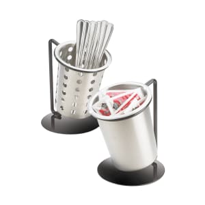 151-122613SOLID 6" Flatware Display w/ Solid Flatware Cylinder - Iron, Black