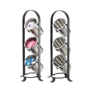 151-158313 3 Tier Cylinder Display, 8 3/4 x 8 1/2 x 21", Black