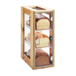 151-120499 3 Drawer Bread Case w/ Hinged Door - 8"W x 13"D x 20 1/2"H, Wood/Acrylic