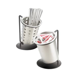 151-122613PERF 6" Flatware Display w/ Perforated Flatware Cylinder - Iron, Black