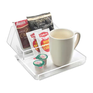 151-49012 Coffee Amenity Tray - 9 1/2" x 7 1/2", Acrylic, Clear