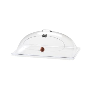 151-36712 Heat Resistant Dome Chafer Display Cover w/ Hinged Door, Clear Poly