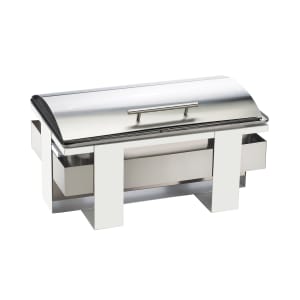 151-301755 Rectangular Luxe Chafer - Stainless w/ White Frame