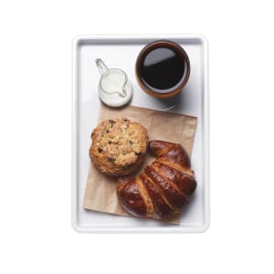 151-346315W Melamine Rectangular Room Service Tray - 13" x 9", White