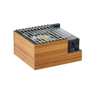 151-343560 Frame w/ Steel Grill Top for Butane Stove - 14 1/2"W x 13"D x 7 1/2"H, Bamboo