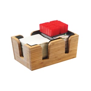 151-349960 Bamboo Bar Organizer w/ (3) Compartments, Brown