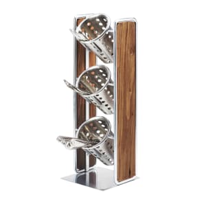 151-371549 19 1/2" 3 Section Cylinder Display, Walnut/Chrome