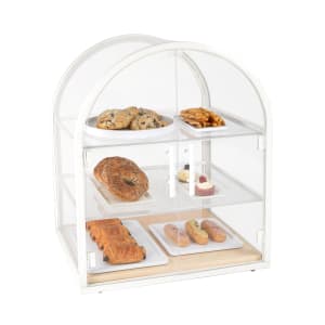 151-2241015 3 Tier Pastry Display Case w/ Rear Doors - 21"W x 18 1/2"D x 25 3/4"H, Clear