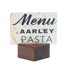 151-401378 Tabletop Menu Card Holder w/ Diagonal Slot- 1 3/4"W x 1 1/8"H, Walnut