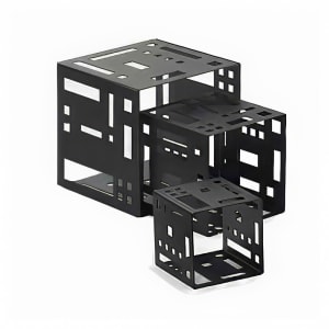 151-1607513 5" Square Riser Cube - Metal, Black