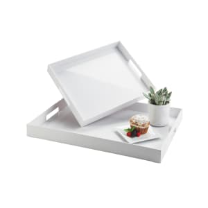 151-3475115 Rectangular Room Service Tray - 15" x 12", Plastic, White