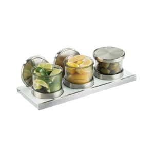 151-3492415NL (3) Compartment Bar Garnish Tray - Notched Lid