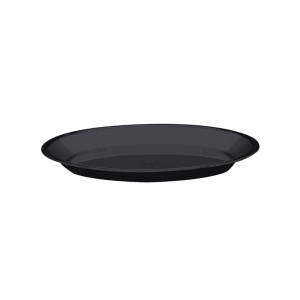 151-3151513 15" Round Turn N Serve Shallow Tray, Black Acrylic