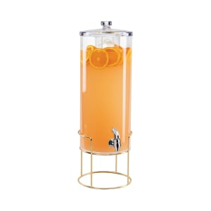 151-22005346 3 gal Beverage Dispenser w/ Ice Tube - Plastic Container, Brass Base