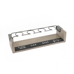 151-22010110 4 Section Industrial Wine Taster w/ Chalkboard - 13 1/2" x 4" x 3", Pine Wood/Wire Rings