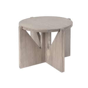 151-224088110 10" Round Display Riser - 8"H, Pine Wood, Gray Wash