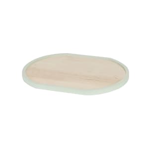 151-223791316107 Oval Serving Tray - 13" x 16", Blonde Maple w/ Matcha Rim