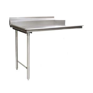 241-CDTL48163 48" Straight Clean Dishtable - R-L, 8" Backsplash, 16 ga 304 Stainless
