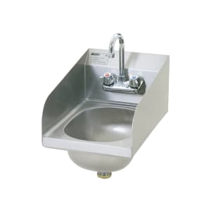 241-HSAN10FLRS Wall Mount Commercial Hand Sink w/ 9 3/4"L x 13 1/2"W x 6 3/4"D Bowl, Side Splashes