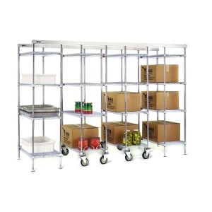 241-MUK24Z 24" Floor Track Shelving Unit, End Unit Supported