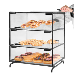 151-PC30013 3 Tier Gourmet Pastry Display Case - Clear, Black