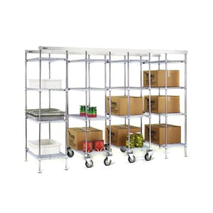 241-MUK21Z 21" Master Trak® Floor Track Shelving Unit, End Unit Supported