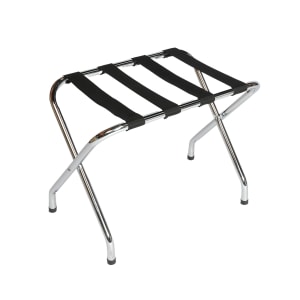 202-155CBL1 Luggage Rack w/ Black Straps, Flat Top, Chrome