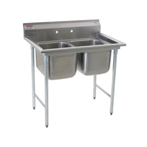241-314162 41" 2 Compartment Sink w/ 16"L x 20"W Bowl, 13 1/2" Deep