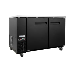842-CBB2D60 58-7/8" Bar Refrigerator - 2 Swinging Solid Doors, Black, 115v