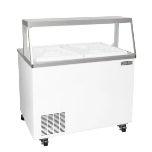 842-CDC18 47" Mobile Ice Cream Dipping Cabinet w/ 12 Tub Capacity - White, 115v