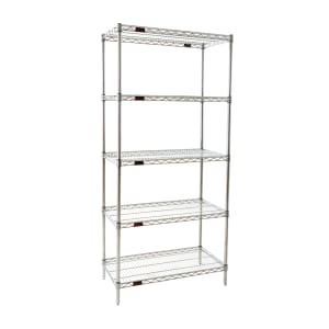 Eagle Group S5-86-1836Z Wire Shelving Starter Unit - (5) 18x36&quot; Shelf, 86&quot; Post, Zinc